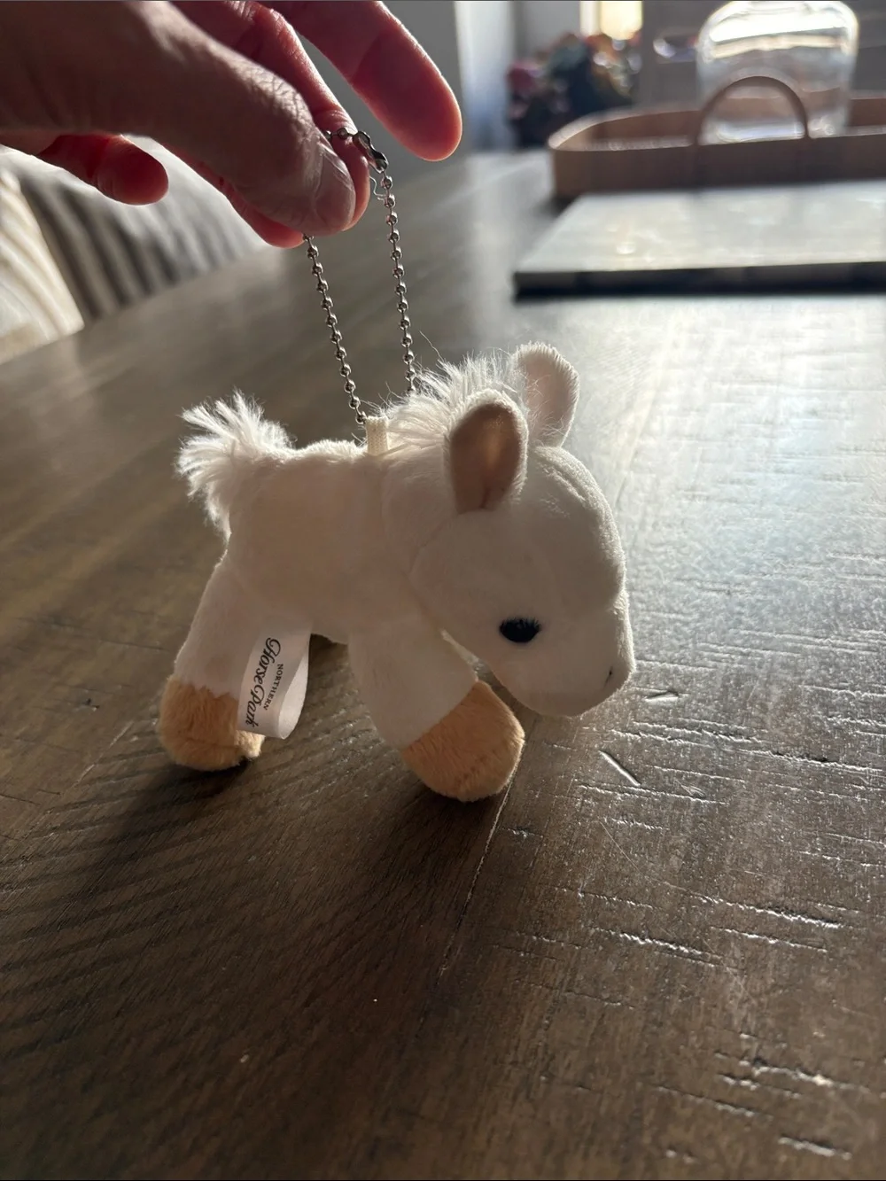 Gund White and Tan Mini Plush Small  keychain